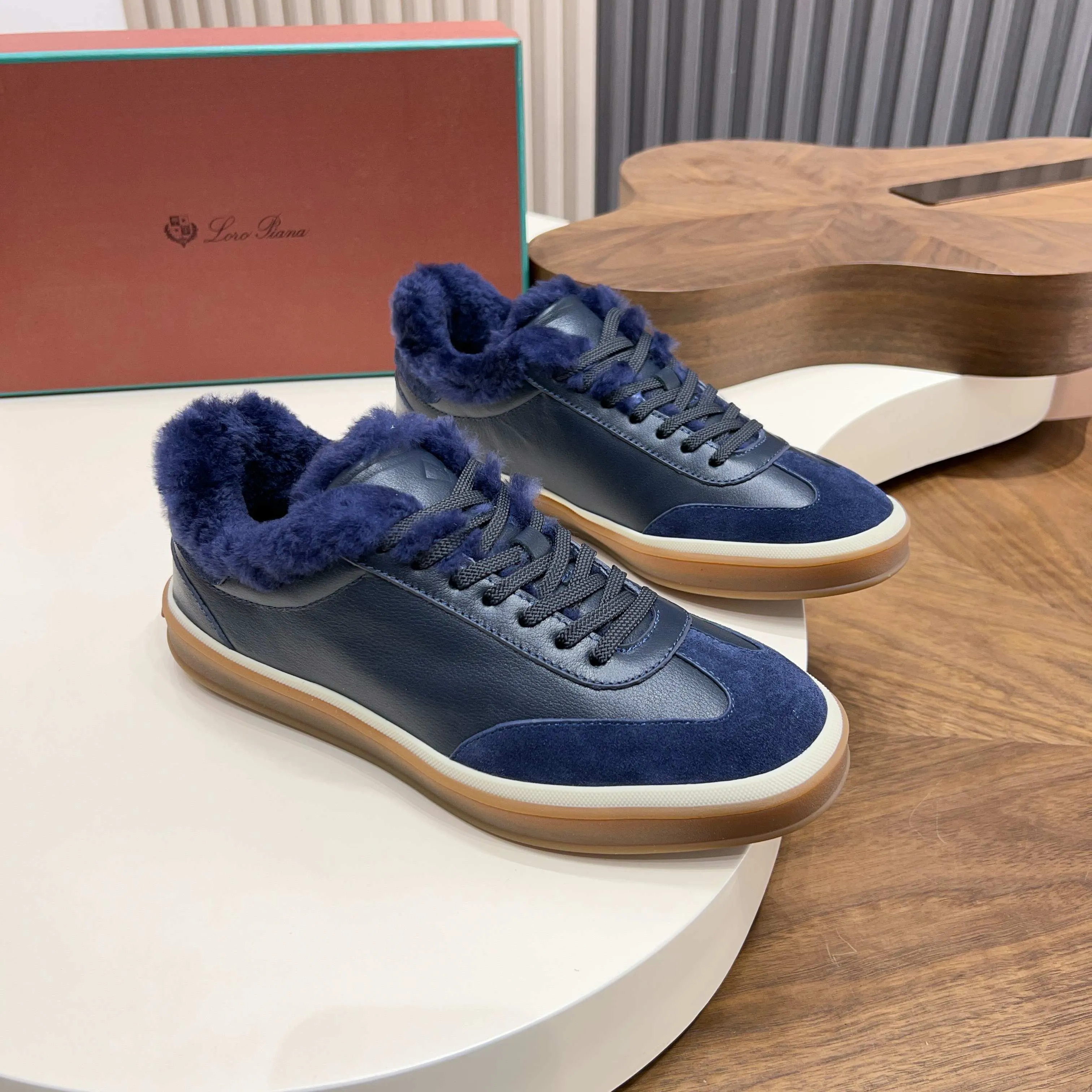 💰740 Loro Piana - Classic casual wool shoes, men's lace-up casual shoes and sneakers, high-quality lightweight and comfortable fabrics, suitable for outdoor leisure, the color is young and energetic, and it looks great with sportswear or casual suits! Code number: 39-44 (45, 46, can be customized)